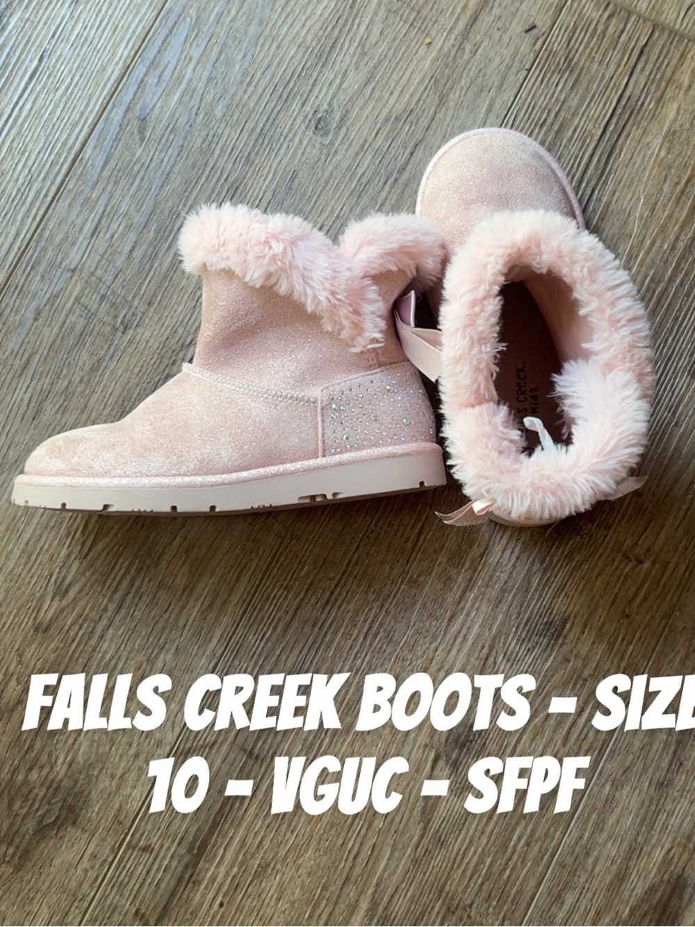 Falls Creek Pink Faux-Fur Girls' Winter Boots
